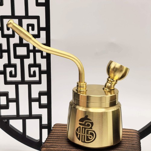 Brass Fu Character Hookah 4-in-1 Filter Water Pipe Detachable Washable Tobacco Pipe Men's Portable Smoking Accessory Wholesale