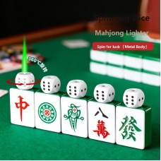 Engros Morsom Spinnende Terning Mahjong Lighter Grønn Flamme Vindtett Påfyllbar Gave