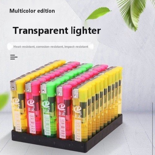 Wholesale Factory Zhengda 708 Transparent Open Flame Disposable Lighter Explosion-Proof for Supermarkets & Convenience Stores Genuine