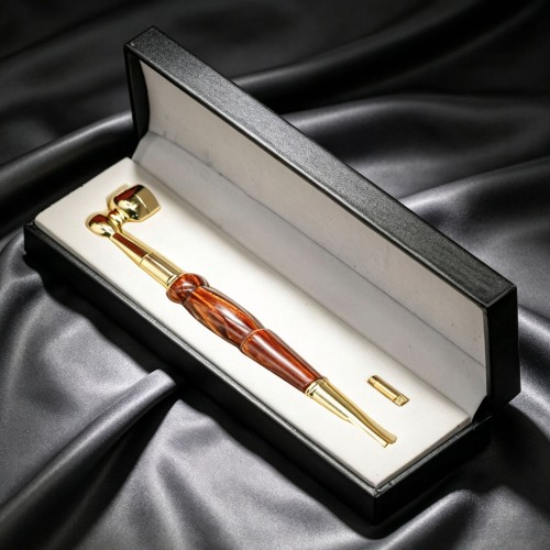 Grossiste pipe à tabac en laiton vintage couleur bois de phœbé doré, coffret cadeau, objet décoratif métallique, pipe à filtre à eau polyvalente pour homme