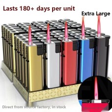 Wholesale 50-Pack Large Windproof Lighters, Durable Thickened Explosion-Proof Household Blue Flame Jet Torch Lighters, Factory Direct