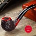 Groothandel Aibao tabakspijp van ebbenhout en bruyère, handgemaakte vintage gebogen pijp voor mannen, ouderwetse pijpenkop & rookaccessoires
