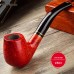 Groothandel Aibao tabakspijp van ebbenhout en bruyère, handgemaakte vintage gebogen pijp voor mannen, ouderwetse pijpenkop & rookaccessoires