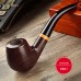 Groothandel Aibao tabakspijp van ebbenhout en bruyère, handgemaakte vintage gebogen pijp voor mannen, ouderwetse pijpenkop & rookaccessoires