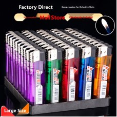 Factory Wholesale Supermarket 50pcs Thickened Xinghai 606 Transparent Plastic Disposable Lighters Color-Printed Windproof Lighters