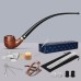 Kit pipe style Gandalf en bois Huanghuali, tuyau extra-long artisanal en bois massif avec cure-pipes, filtres et bourre-pipe