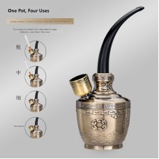 传统雕花四用水烟袋家用随身循环过滤水烟斗仿古工艺创意水烟壶