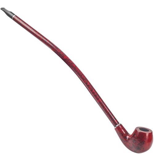 Changfeng Long-Stem Pipe Red Solid Wood 41cm Extended Filter Tobacco Pipe Large Reading Pipe #705, Wholesale