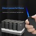 Wholesale 5-Pack Metal Windproof Lighters, Durable Premium Matte Black Refillable Thickened Creative Blue Flame Lighters, Customizable