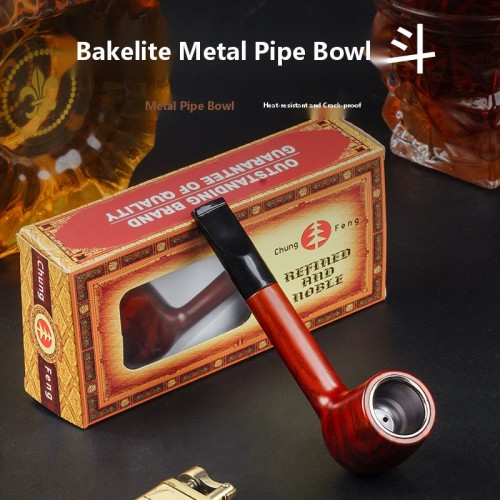 Changfeng Vintage Bakelite Filter Tobacco Pipe Creative Straight Billiard Pipe Detachable In-Stock Hot Sale Wholesale Smoking Pipes & Accessories