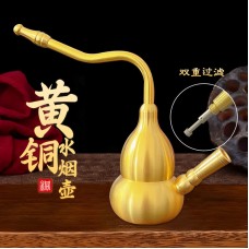 Mayorista Pipa de Calabaza de Latón 2 en 1 con Filtro Doble, Bolsa de Tabaco Tipo 4 usos, Pipa Portátil de Metal para Hombres